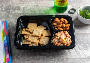 GO-PROtein Snack Pack with Wild-Caught Salmon Salad, Almonds and Almond Flour Crackers