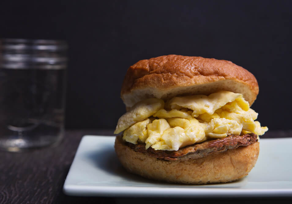 Sausage and Scrambled Egg Breakfast Sandwich