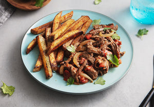 Shredded Carne Asada with Chili Rubbed Fries