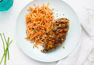 Smoked Paprika Vinaigrette Chicken with Carrot Salad