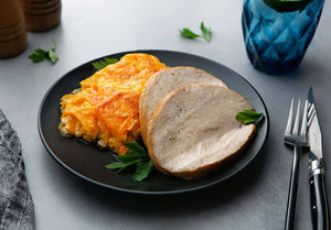 Smoked Turkey Breast with Scalloped Butternut Squash