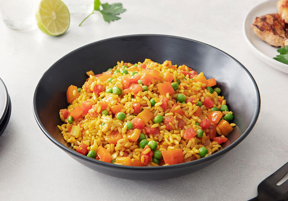 2 Servings of Saffron Rice with Peas and Tomatoes