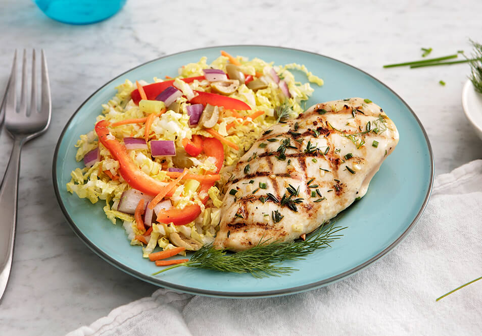 Spring Herbed Chicken with Italian Cabbage Salad