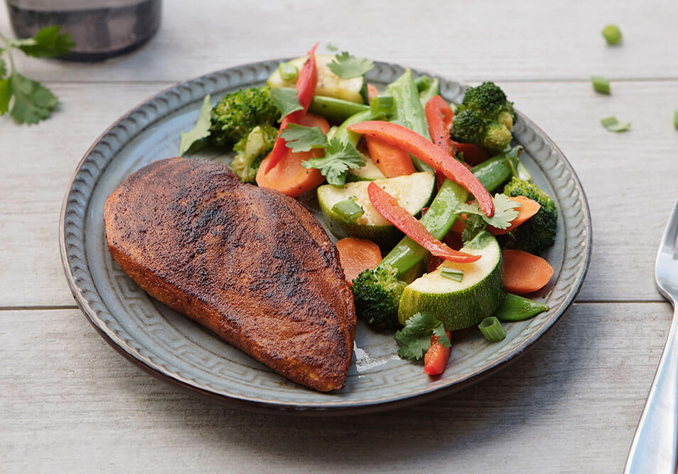 Sriracha Lime Chicken with Stir-Fried Vegetables