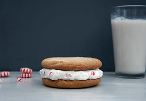 Sugar Cookie Sandwich with Peppermint Chip Frosting