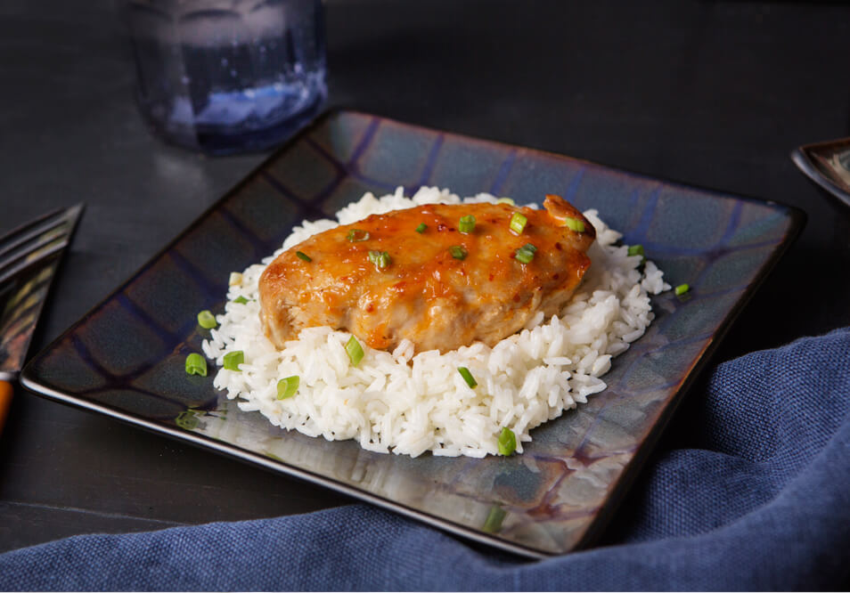 Sweet and Sour Chicken and Steamed Jasmine Rice