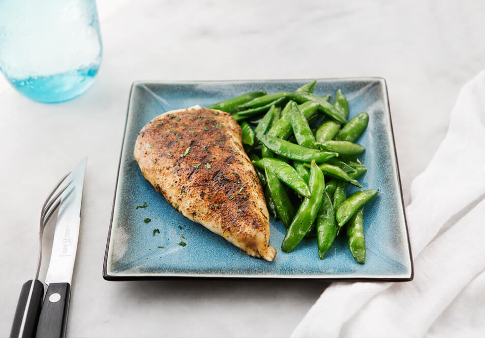 Thai Chicken with Roasted Snap Peas