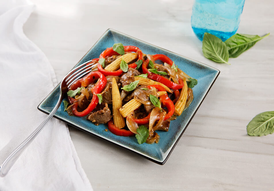 Basil-Lime Grass-Fed Steak with Thai Vegetables