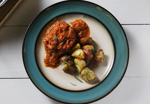 Tomato Braised Grass-Fed Swiss Steak with Roasted New Potatoes