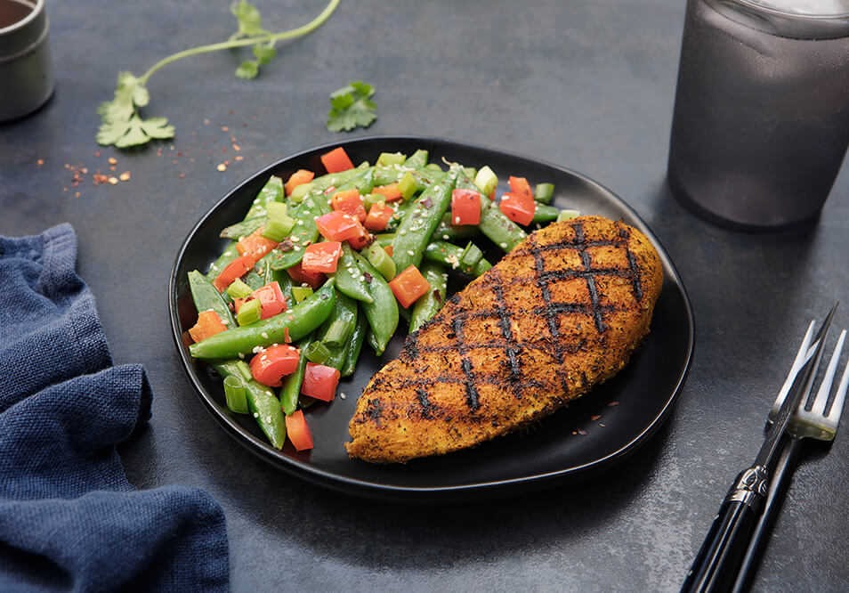 Turmeric Ginger Chicken with Snap Pea Saute