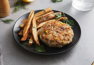 Wild-Caught Cod and Corn Cake with Bayside Fries