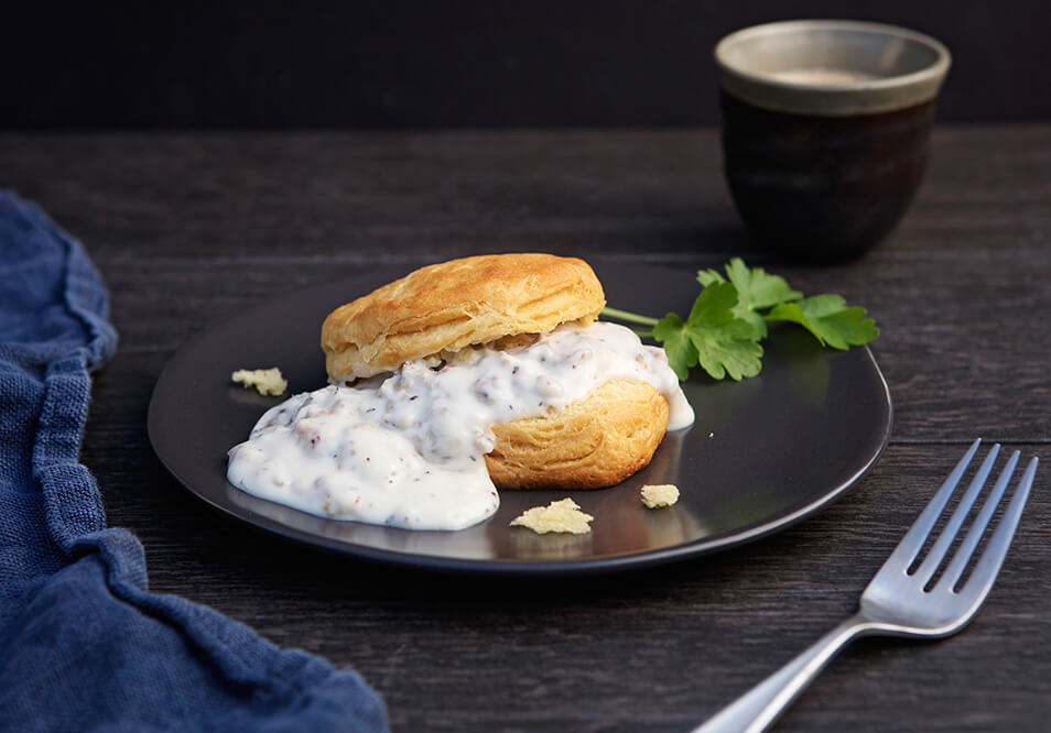 Country Style Buttermilk Biscuit and Organic Turkey Sausage Gravy