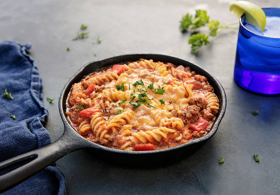 Grass-Fed Beef Goulash over Chickpea Pasta