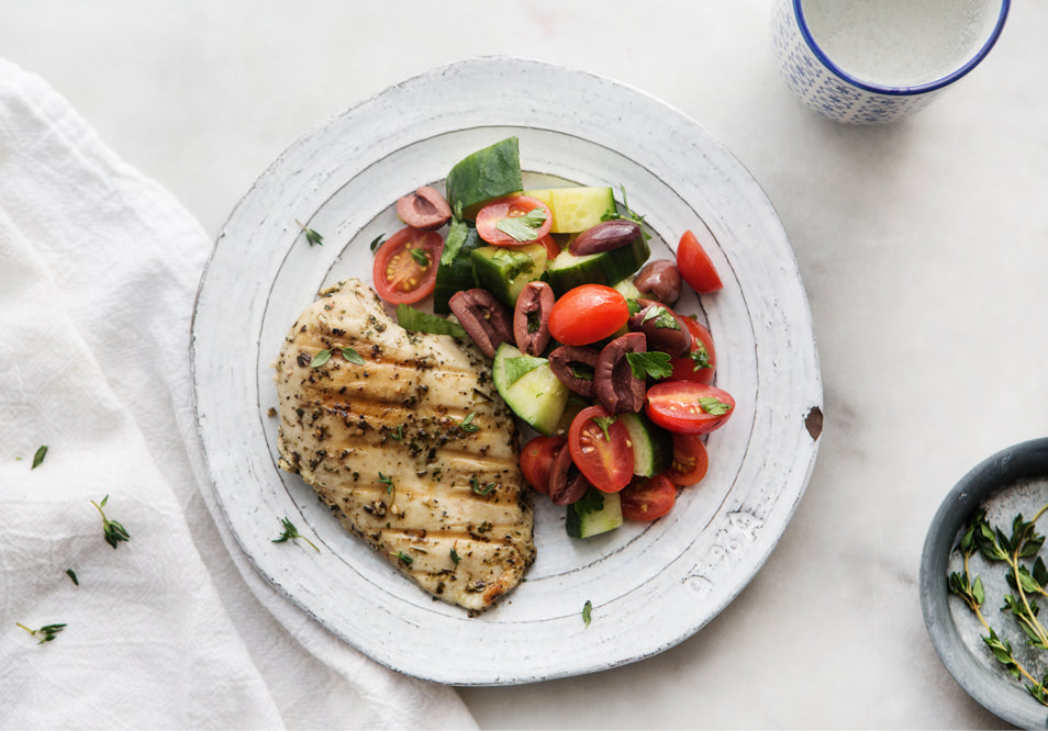 Greek Chicken with Cucumber Salad