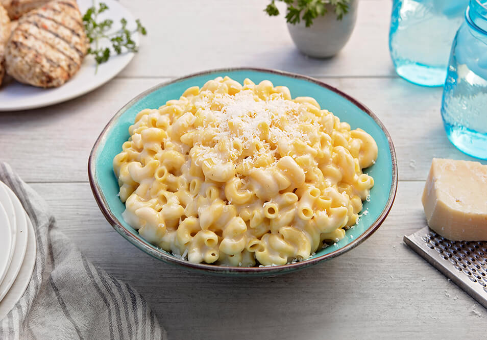 Family Style White Cheddar and Parmesan Macaroni and Cheese